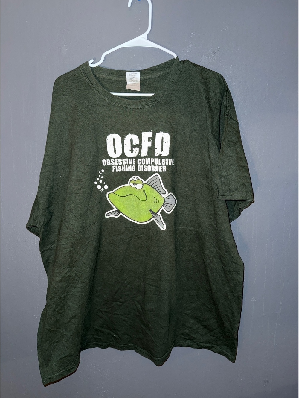 Gildan Ultra Cotton OCFD Obsessive Compulsive Fishing Disorder T-Shirt 2XL